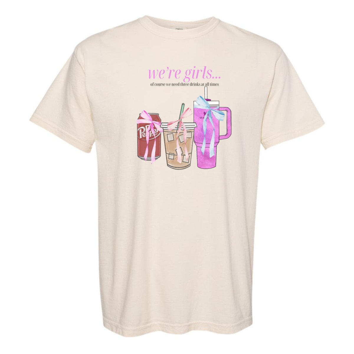 'We're Girls' Bow Drinks T-Shirt - United Monograms