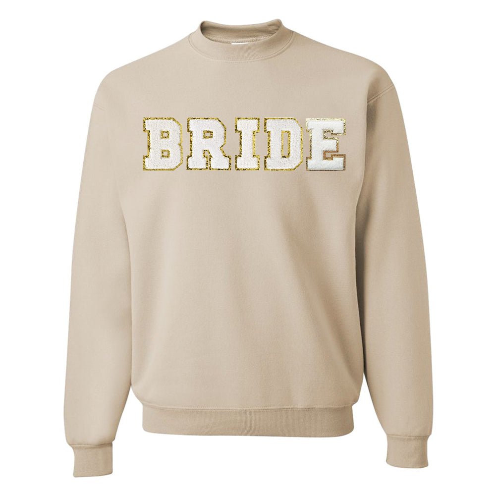 Wifey/Bride Letter Patch Crewneck Sweatshirt - United Monograms