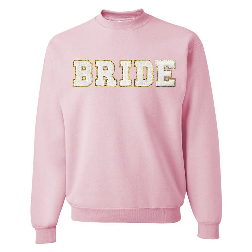 Wifey/Bride Letter Patch Crewneck Sweatshirt - United Monograms