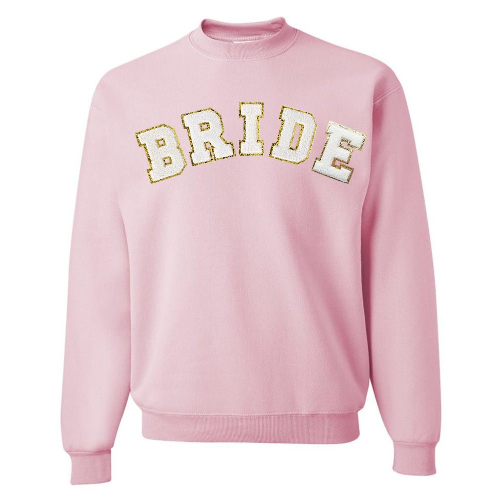 Wifey/Bride Letter Patch Crewneck Sweatshirt - United Monograms