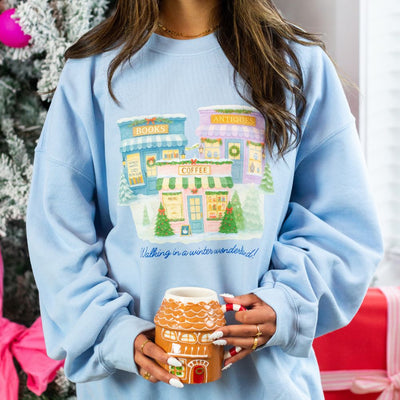 'Winter Wonderland Small Town Snow Day’ Crewneck Sweatshirt - United Monograms