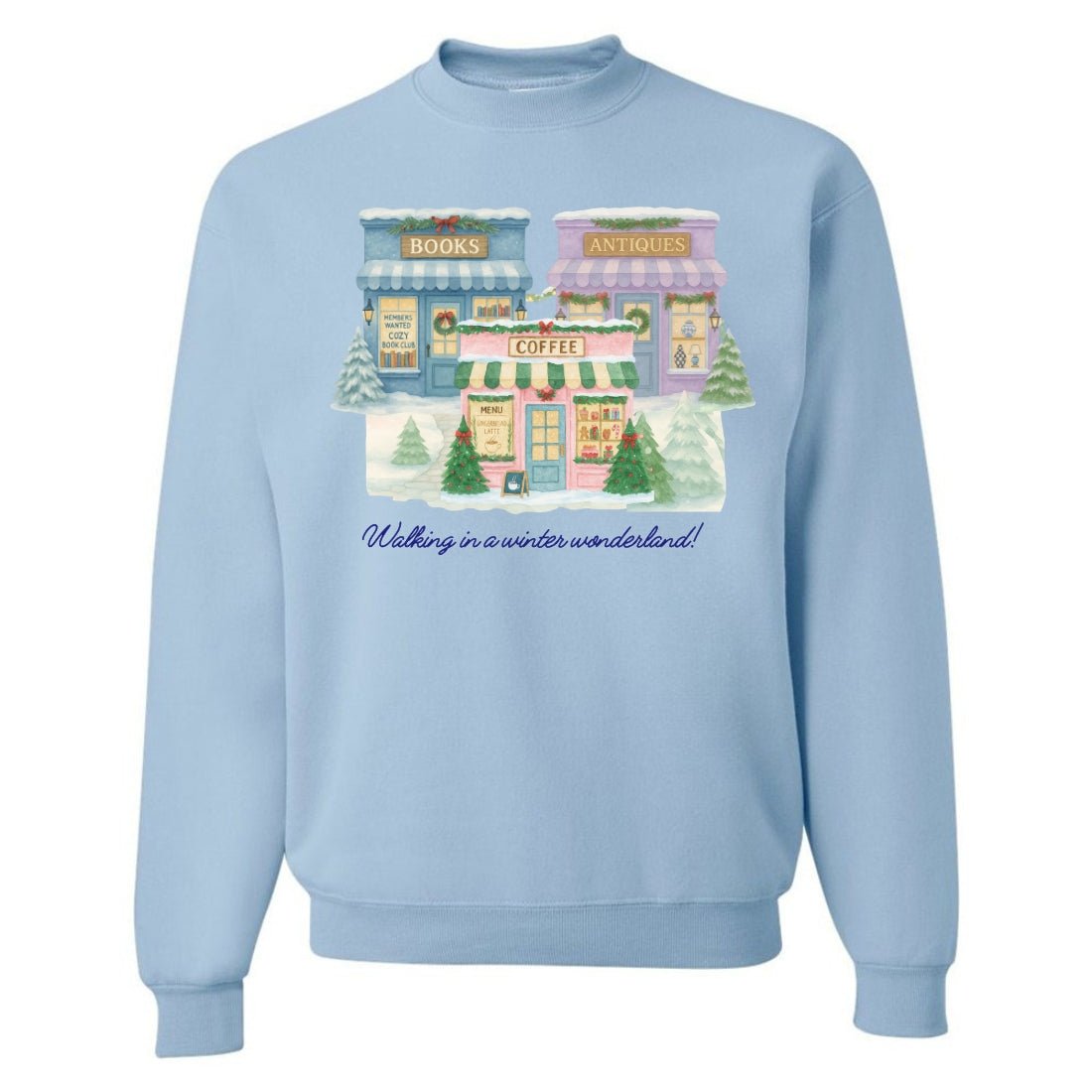 'Winter Wonderland Small Town Snow Day’ Crewneck Sweatshirt - United Monograms