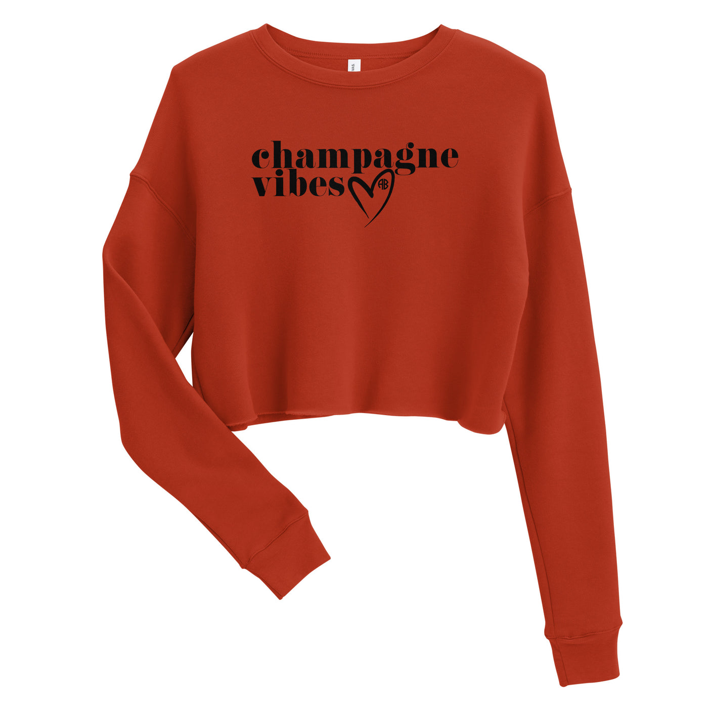 Initialed 'Champagne Vibes' Women's Cropped Sweatshirt