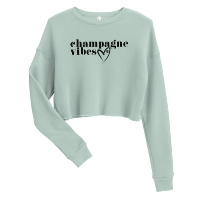 Initialed 'Champagne Vibes' Women's Cropped Sweatshirt
