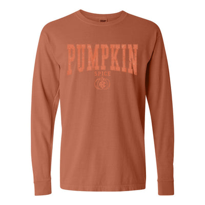 Monogramed 'Pumpkin Spice Varsity' Long Sleeve T-Shirt