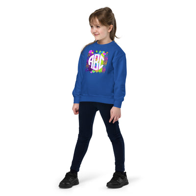 Kids Monogrammed 'Lisa Frank Style' Big Print Crewneck Sweatshirt
