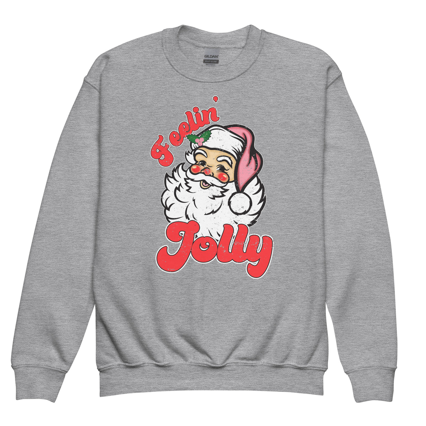 Kids Monogrammed 'Feelin' Jolly' Santa Crewneck Sweatshirt