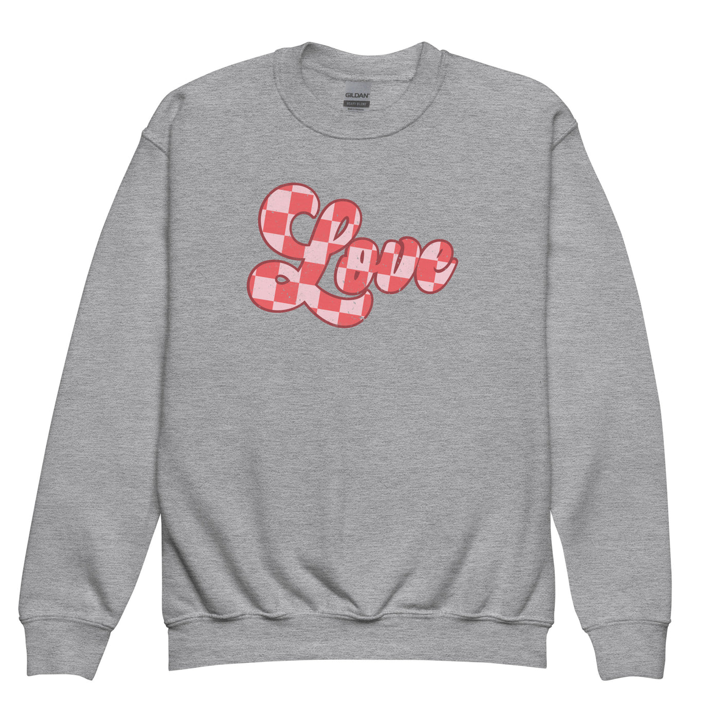 Kids 'Checkerboard Love' Crewneck Sweatshirt