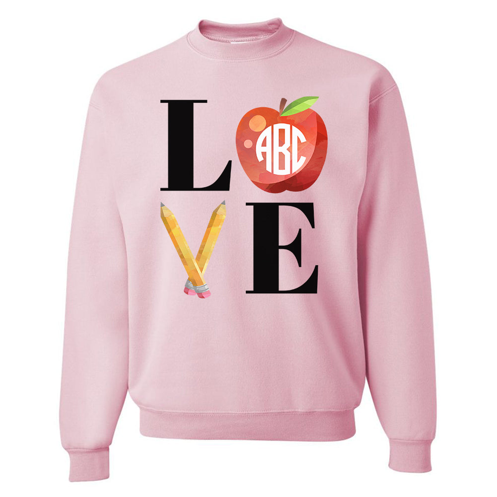 Monogrammed Teacher LOVE Sweatshirt