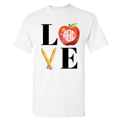 Monogrammed Teacher LOVE T-Shirt