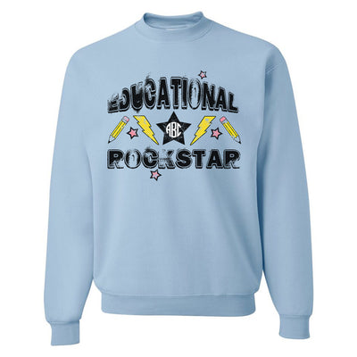 Monogrammed Educational Rockstar Band Tee Teacher Sweatshirt