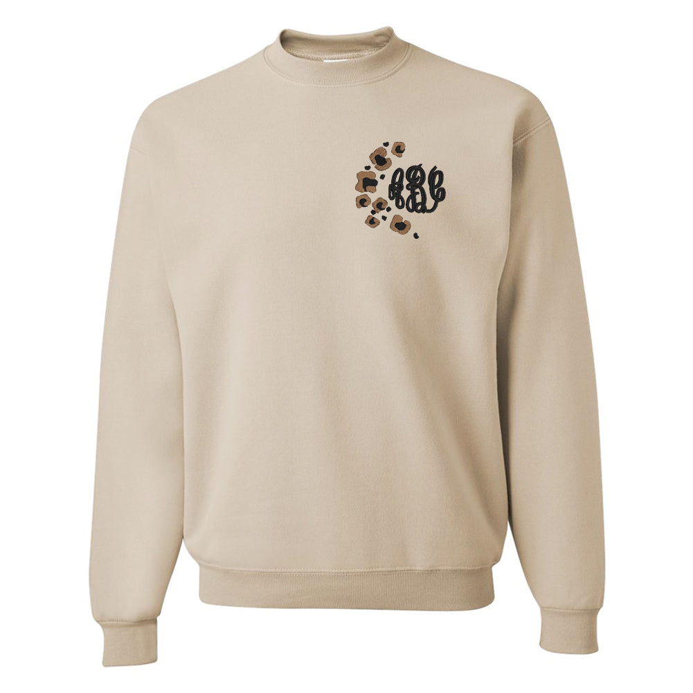 Monogrammed Leopard Spots Crewneck Sweatshirt