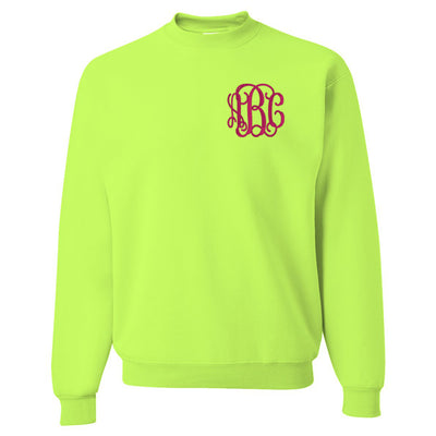 Monogrammed Neon Crewneck Sweatshirt