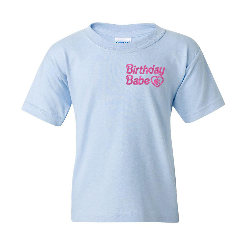 Kids Monogrammed Birthday Babe T-Shirt