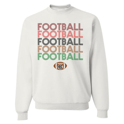 Monogrammed Retro Football Crewneck Sweatshirt