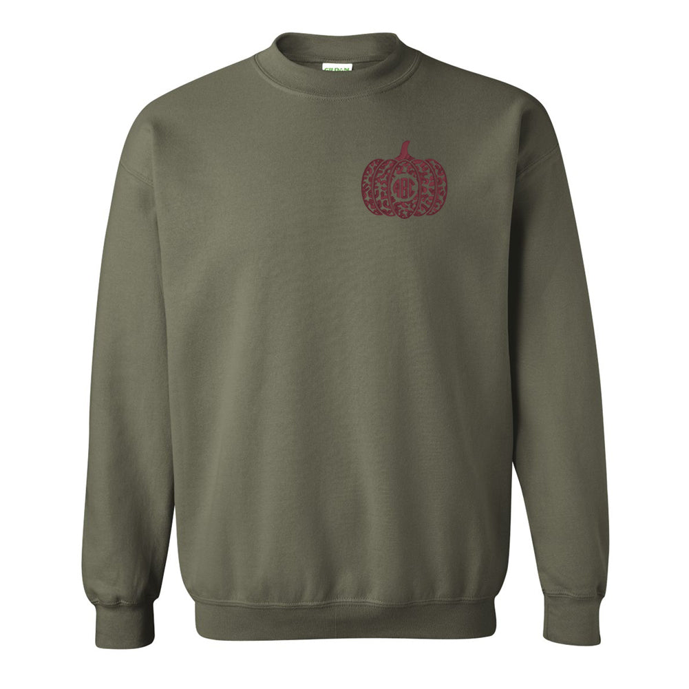 Monogrammed Leopard Pumpkin Crewneck Sweatshirt