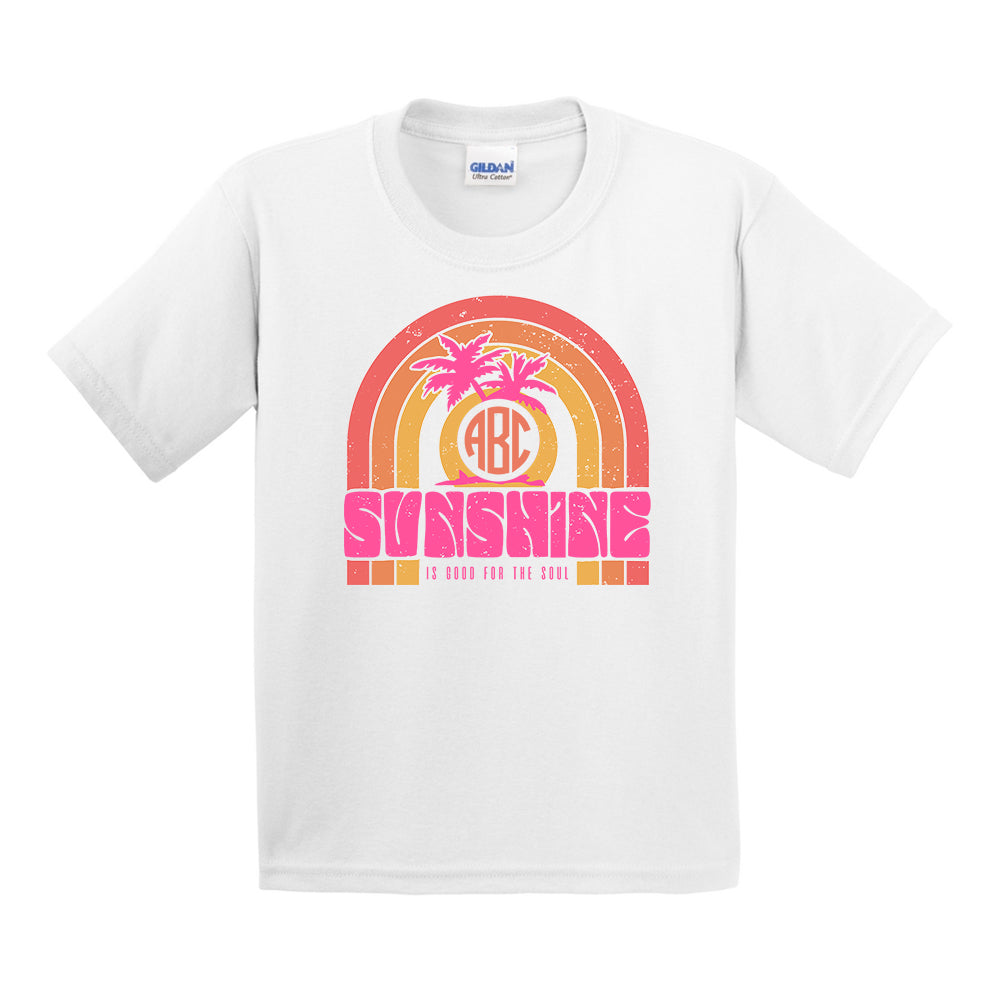 Kids Monogrammed 'Sunshine Is Good For The Soul' T-Shirt