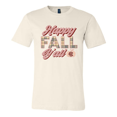 Monogrammed Happy Fall Y'all T-Shirt