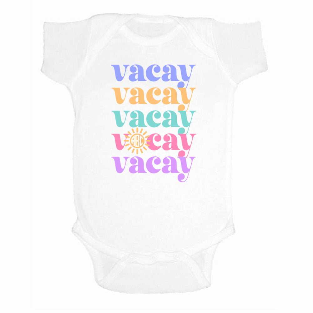 Monogrammed Infant 'Vacay Vacay' Onesie
