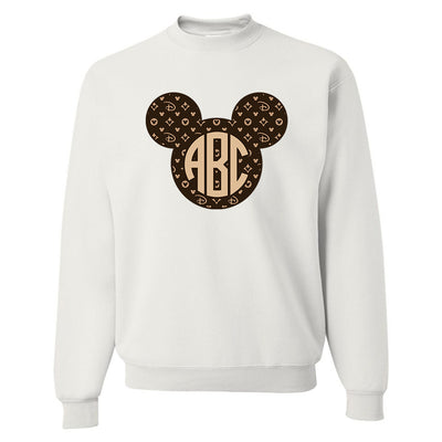 Monogrammed 'Designer Pattern Minnie/Mickey Mouse' Crewneck Sweatshirt