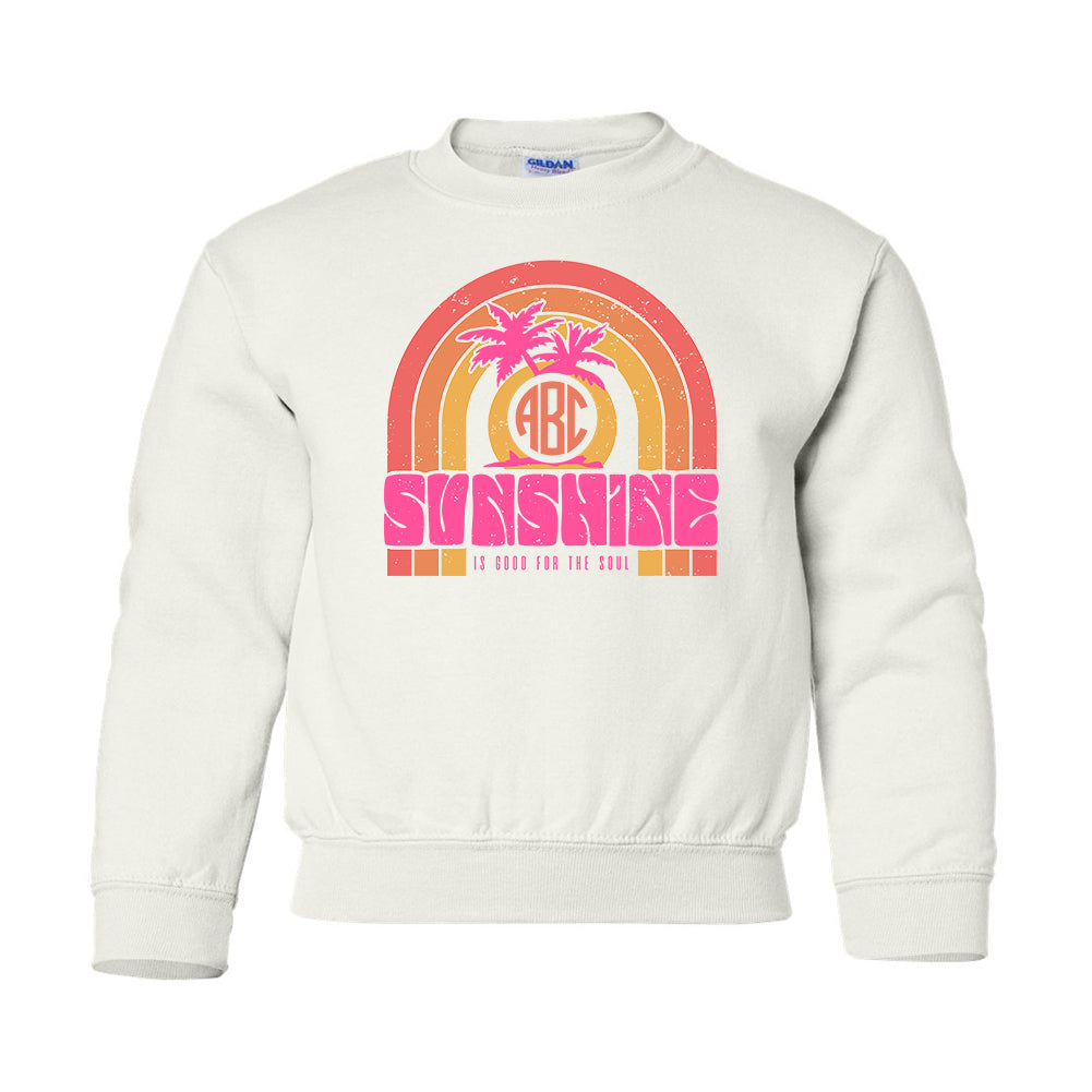Kids Monogrammed 'Sunshine Is Good For The Soul' Crewneck Sweatshirt