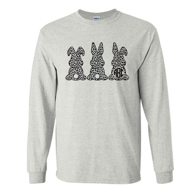 Monogrammed Leopard Easter Bunny Long Sleeve Shirt