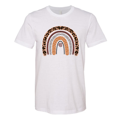 Monogrammed Fall Leopard Rainbow T-Shirt