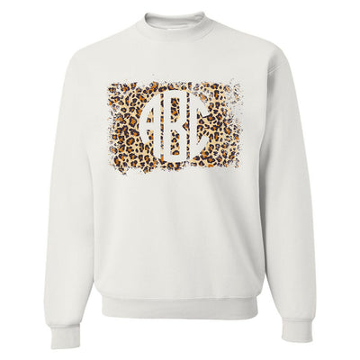 Monogrammed Distressed Leopard Sweatshirt