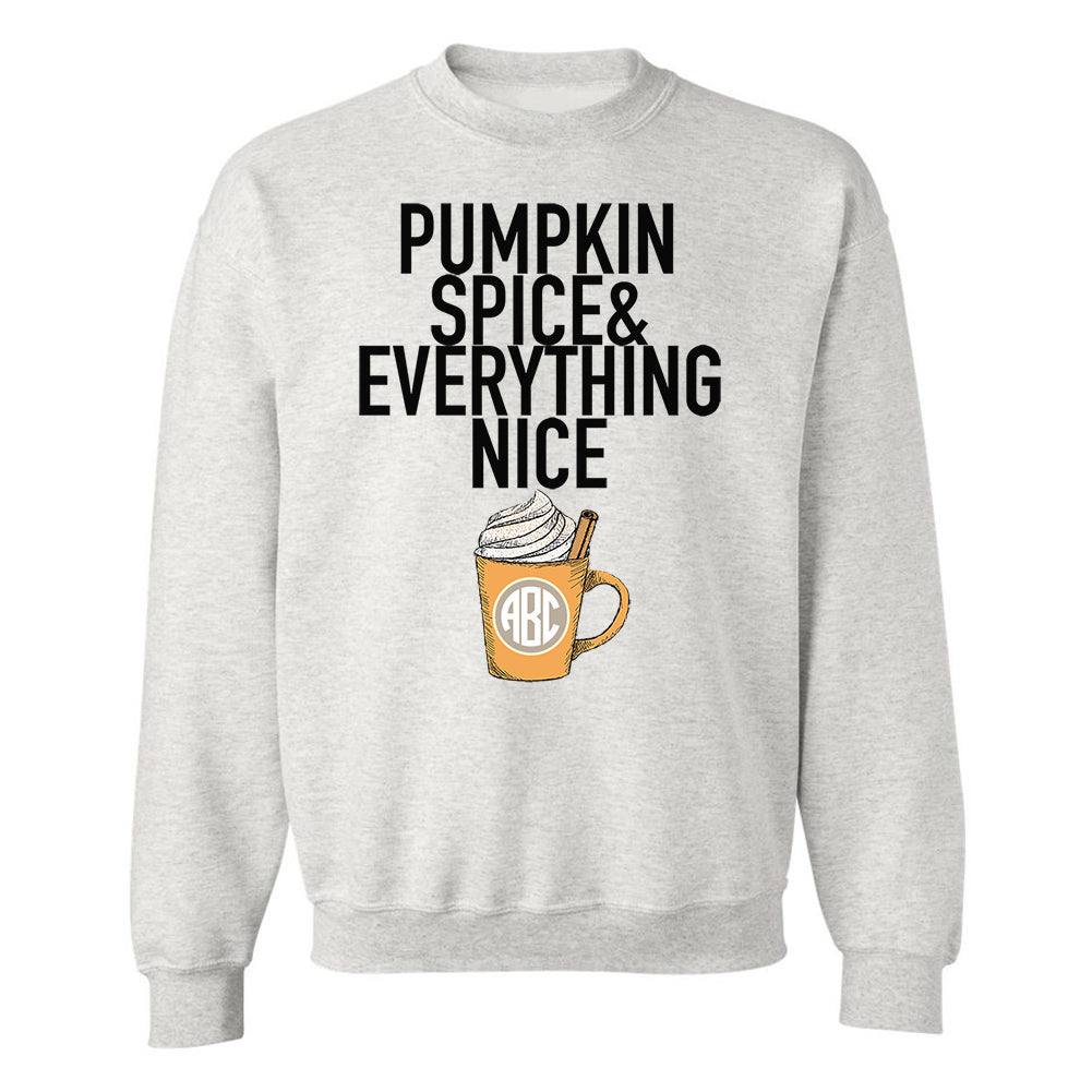 Monogrammed Pumpkin Spice & Everything Nice Crewneck Sweatshirt