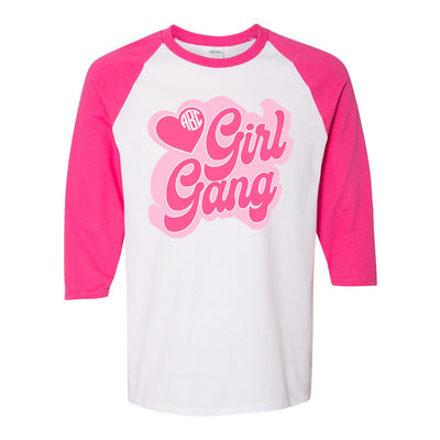 Girl Gang Baseball Tee VDay Monogram