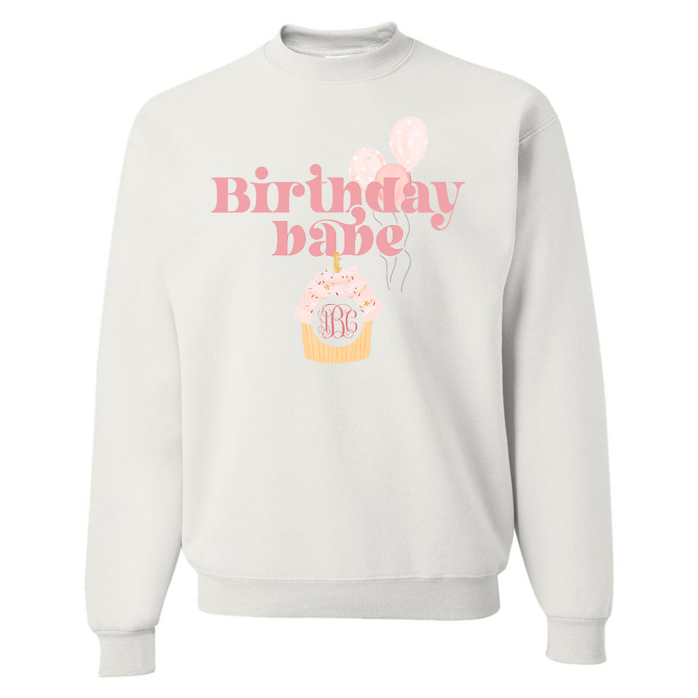 Monogrammed 'Birthday Babe' Crewneck Sweatshirt