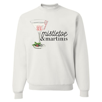 Monogrammed Mistletoe & Martinis Crewneck Sweatshirt