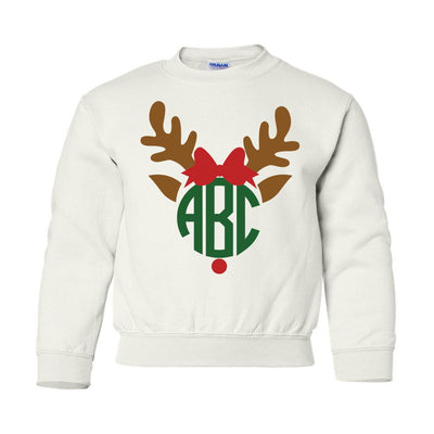 Monogrammed Kids Youth Reindeer Sweatshirt