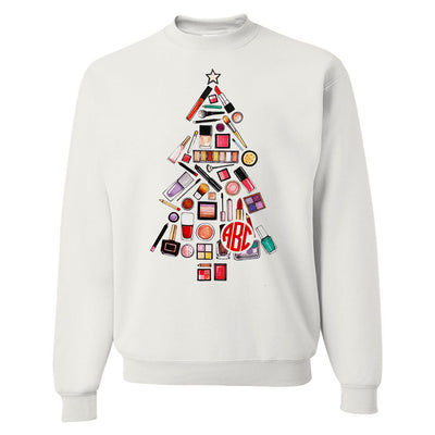 Monogrammed Makeup Christmas Tree Sweatshirt