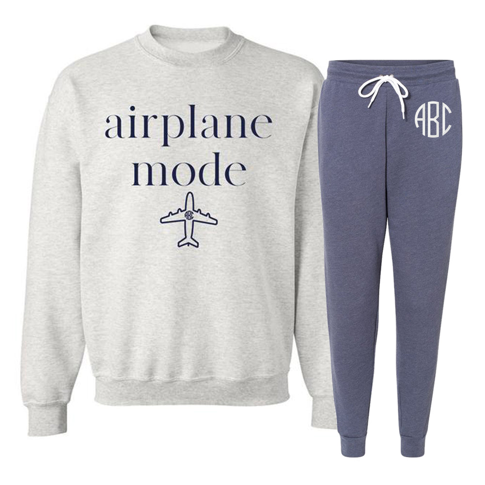 Monogrammed Airplane Mode Lounge Set Airport Outfit