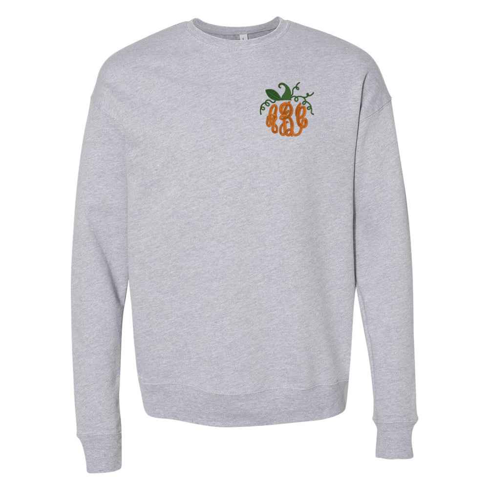 Monogrammed Pumpkin Premium Crewneck Sweatshirt