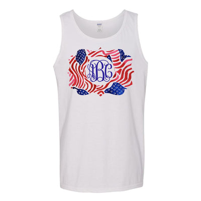 Monogrammed Lilly Pulitzer Inspired American Flag Tank Top Fourth of July