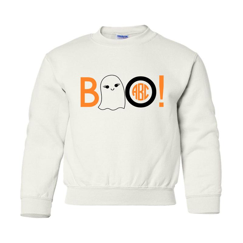 Kids Monogrammed 'BOO' Crewneck Sweatshirt