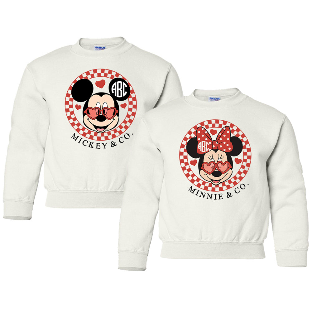 Kids Monogrammed 'Mickey/Minnie Valentine's Day' Sweatshirt