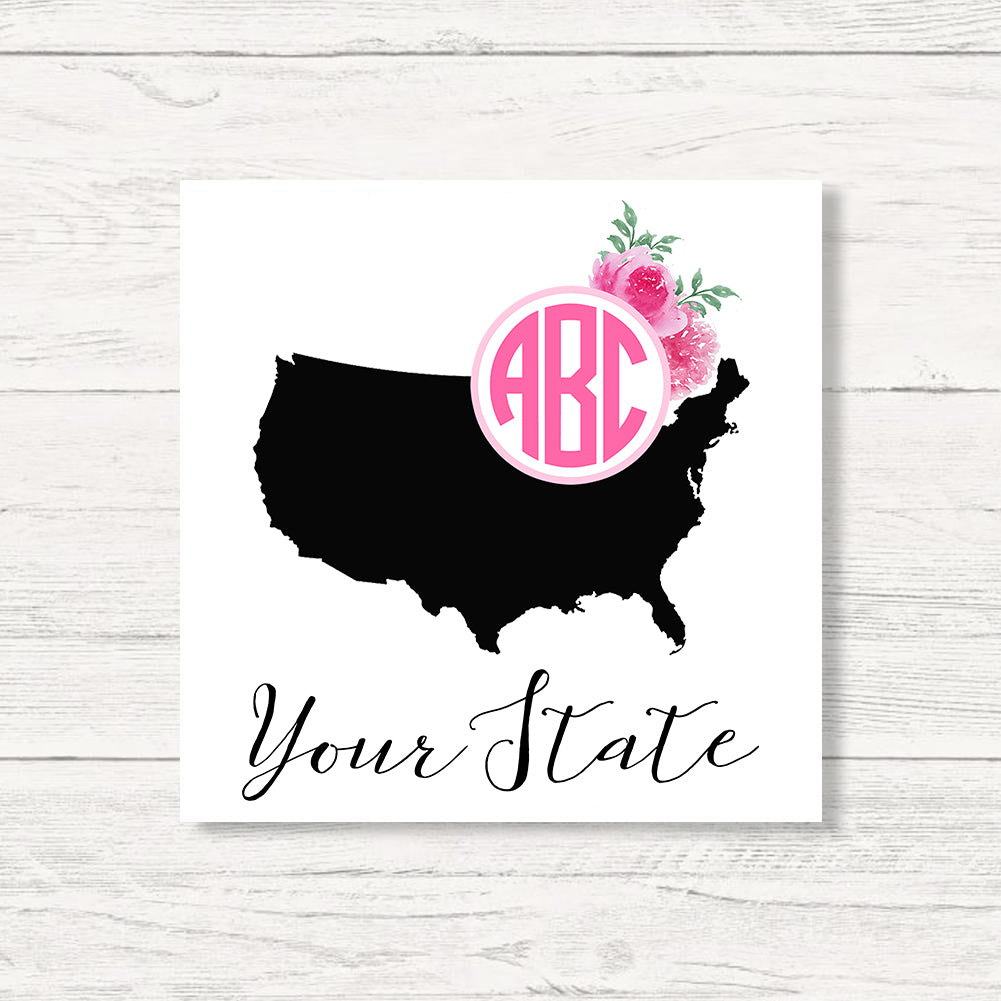 Monogrammed 'State Pride' Wall Canvas
