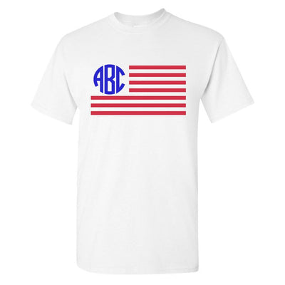 Monogrammed American Flag T-shirt Fourth of July