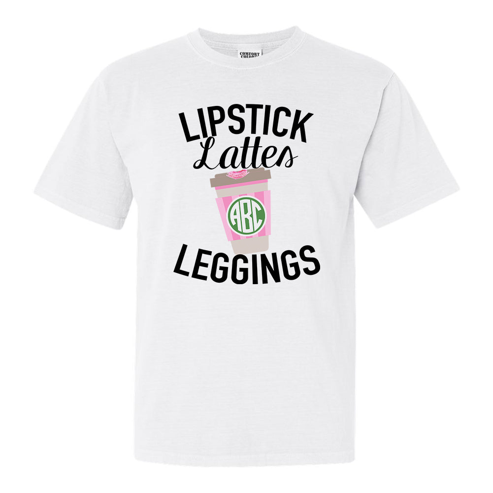 Monogrammed Lipstick Lattes Leggings T-Shirt