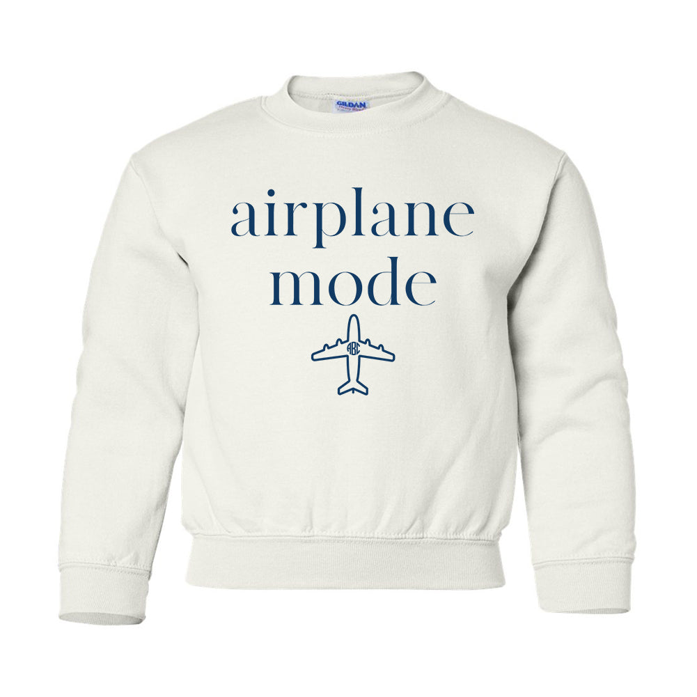 Kids Monogrammed 'Airplane Mode' Crewneck Sweatshirt