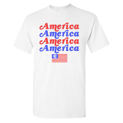 Monogrammed America America T-Shirt Fourth of July