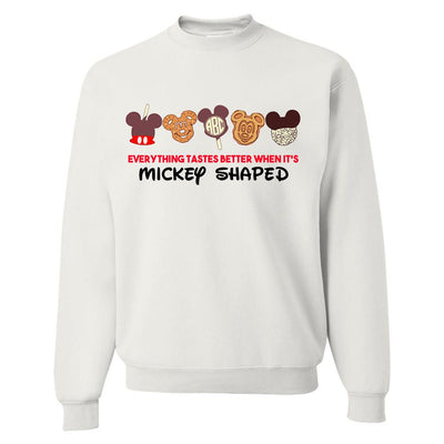 Monogrammed Everything Tastes Better When It's Mickey Shaped Crewneck Sweatshirt