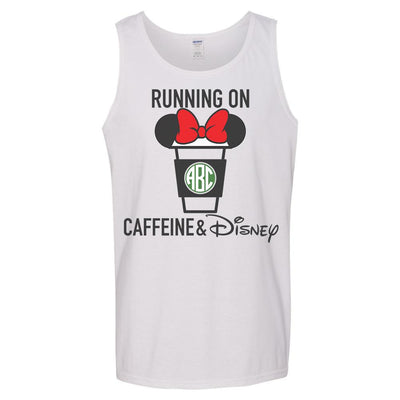 Monogrammed Running On Caffeine & Disney Tank Top