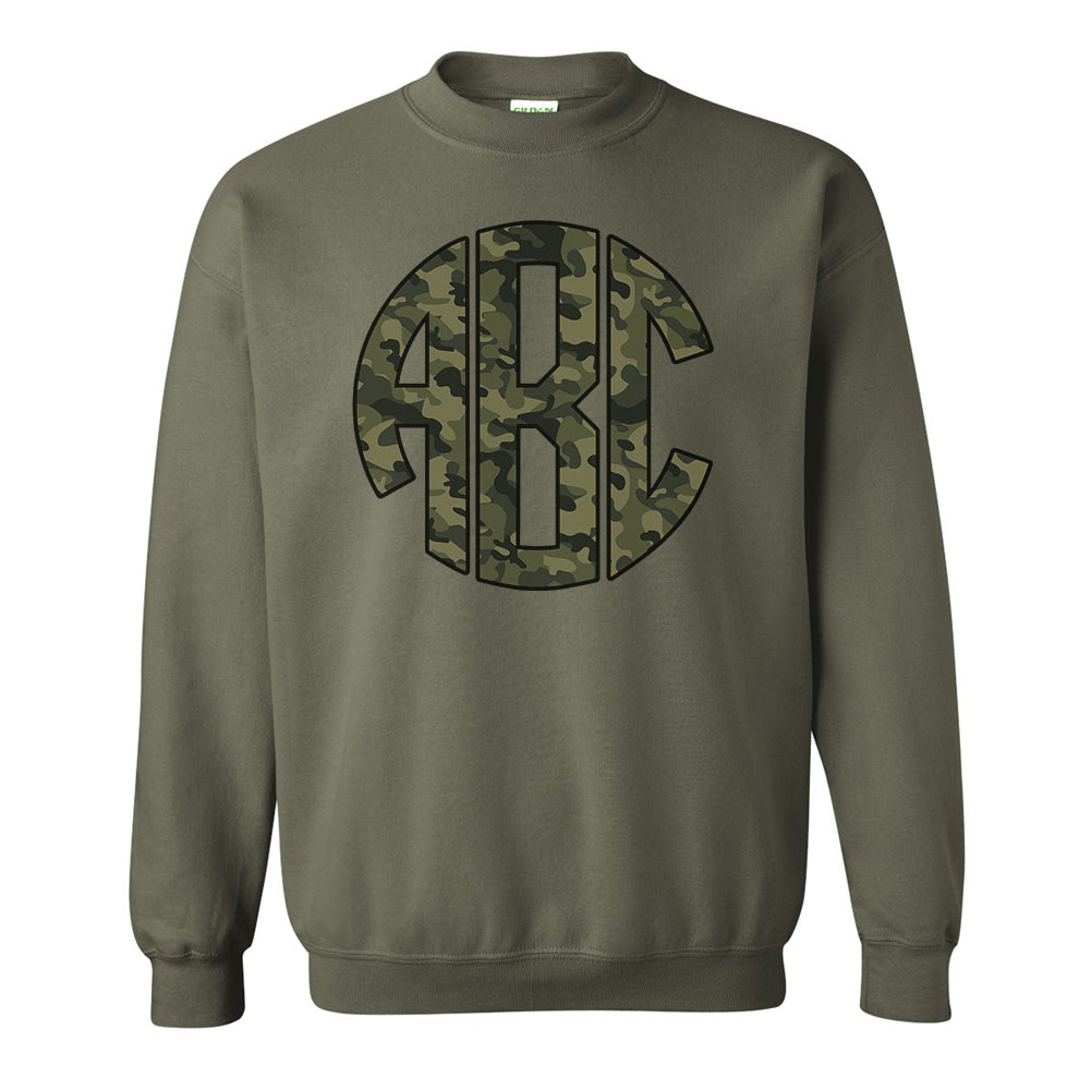 Monogrammed 'Camo' Big Print Crewneck Sweatshirt