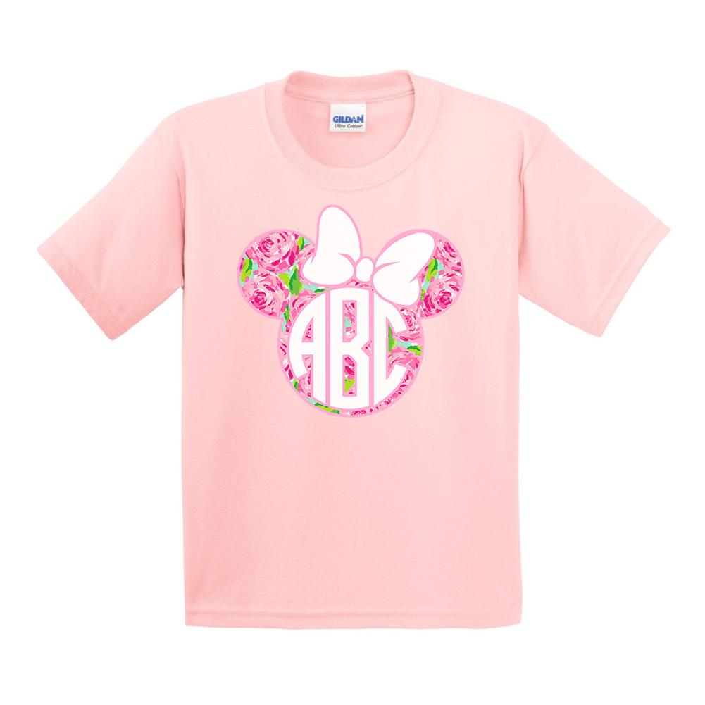 Kids Monogrammed Lilly Minnie Mouse Disney T-Shirt Youth Sizes