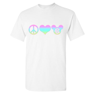 Monogrammed Peace Love Disney T-Shirt