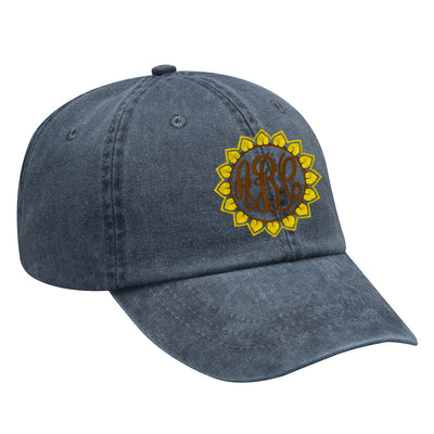 Monogrammed Sunflower Baseball Hat